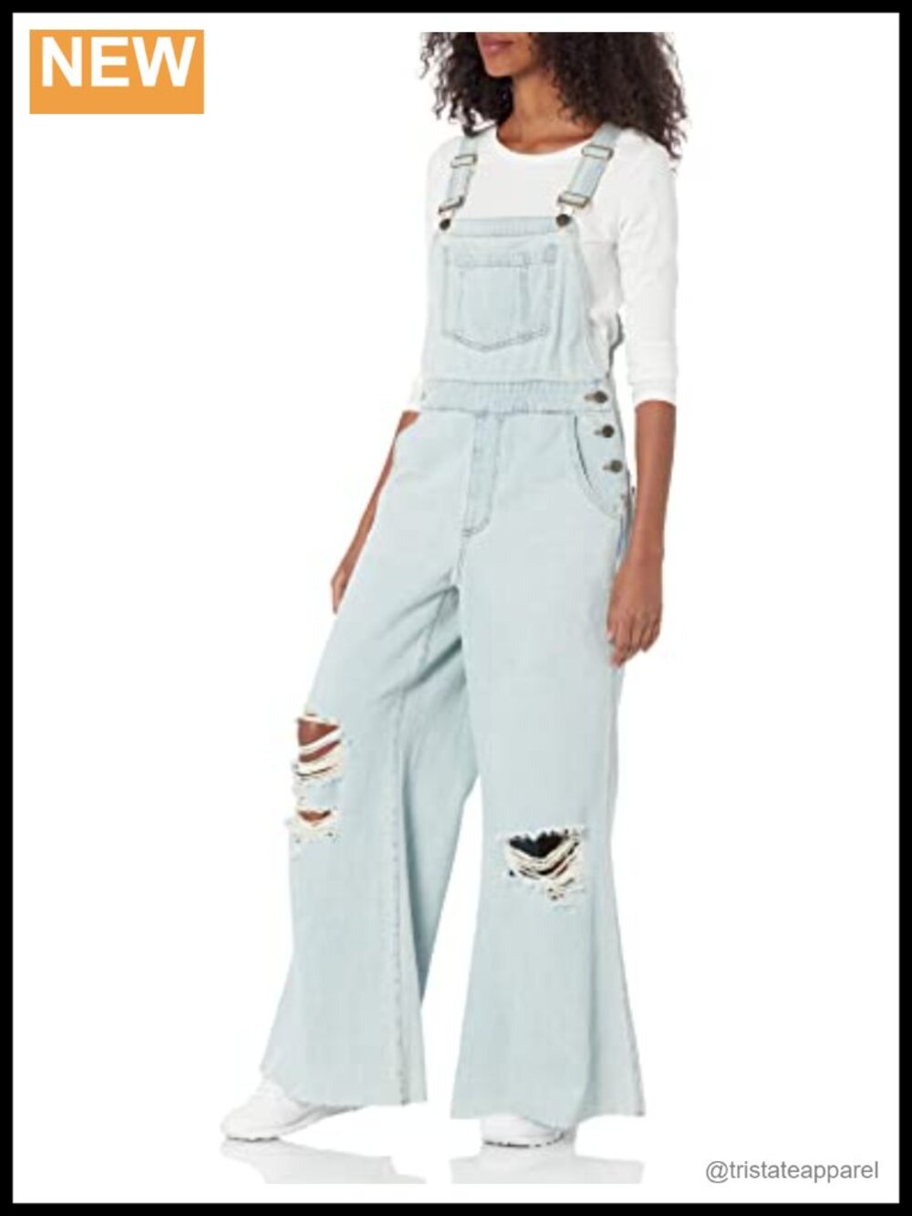 Denim Overalls Relaxed Fit 100% Cotton Light Wash